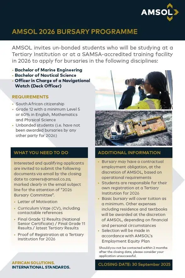 AMSOL Bursary Programme 2026